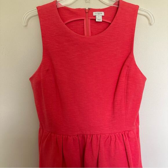 J. Crew Daybreak Fit and Flare Dress Sleeveless Coral Orange Women's M Preppy - Picture 2 of 10
